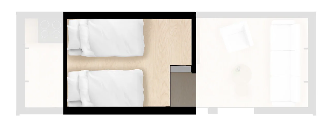 Plan pomieszczeń - antresola w module podwójnym 488x720